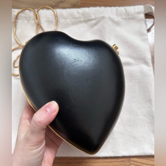 AUTHENTIC YSL Saint Laurent Leather Heart Clutch, Monogram Love Chain Box Bag - Picture 15 of 17